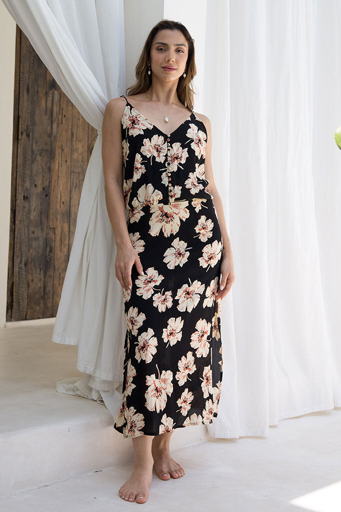 Gala Midi Dress / Hibiscus