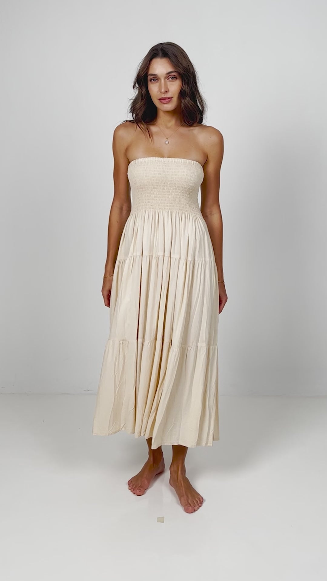 Stella Midi Dress - Vanilla