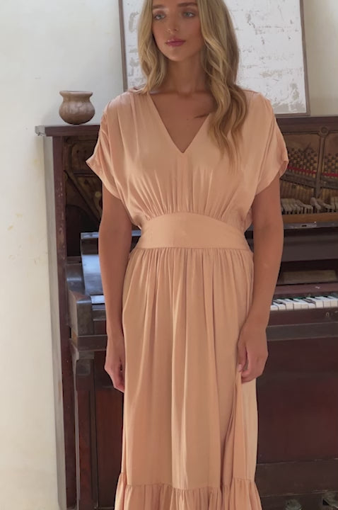 
                      
                        Load and play video in Gallery viewer, Arela Maxi Dress / Macadamia
                      
                    