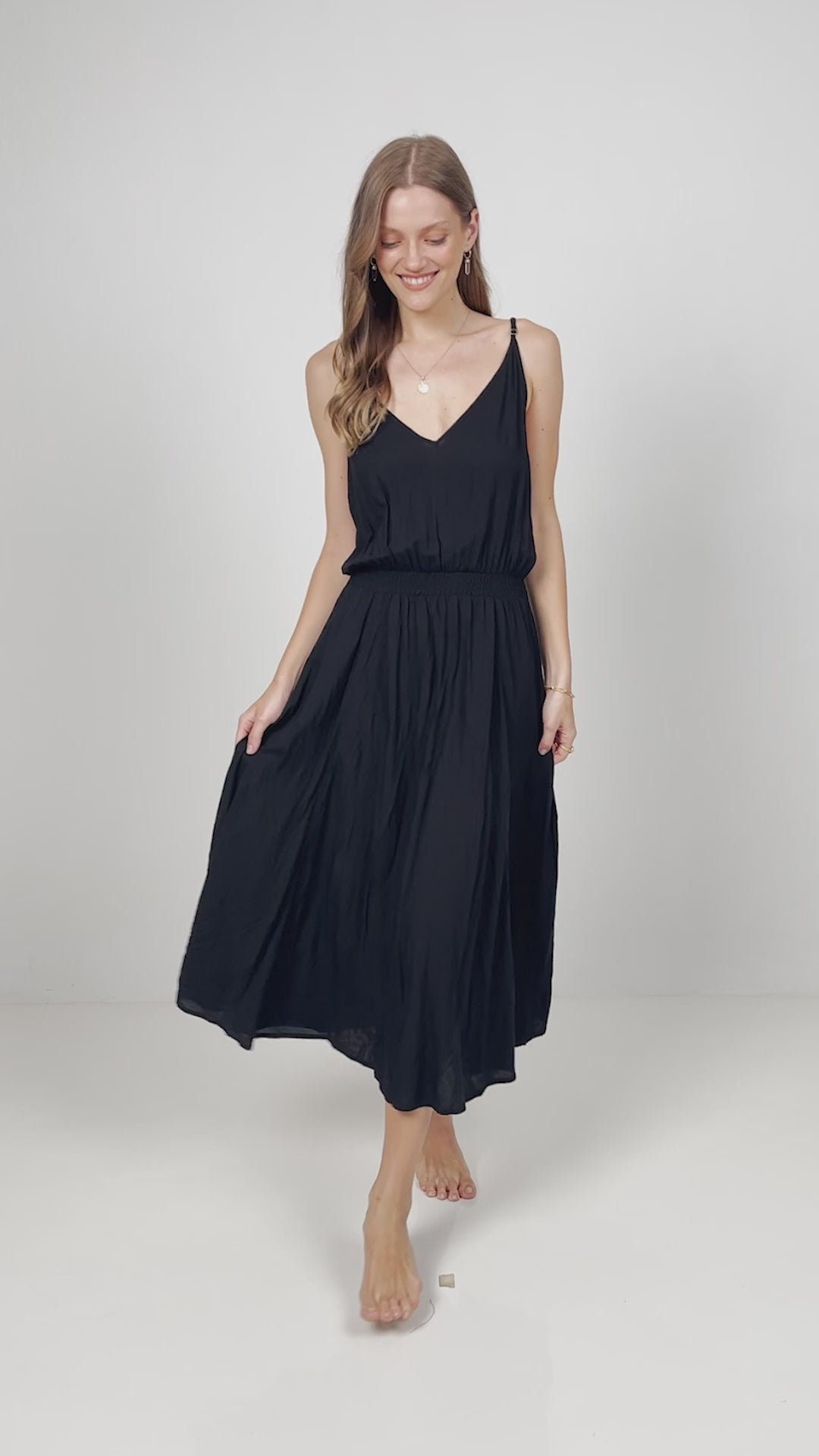 Sophia Midi Dress - Black