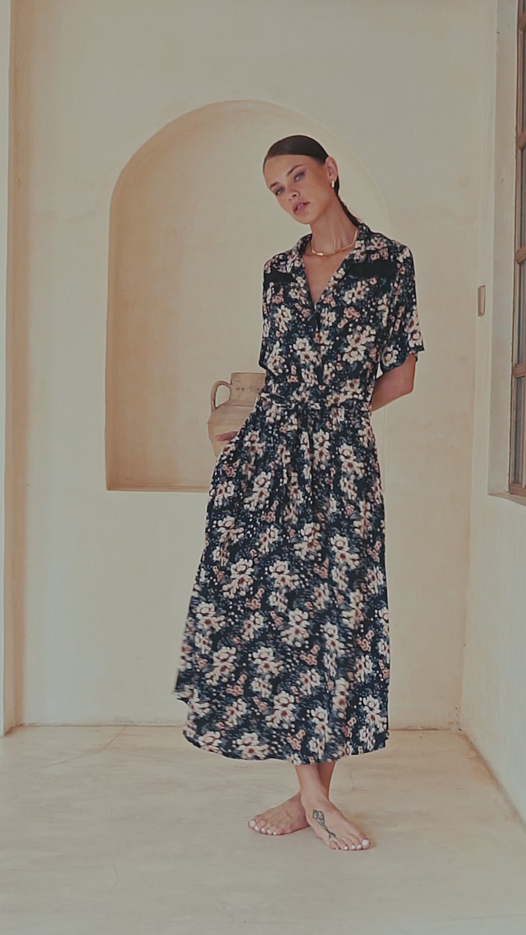 Etoile Midi Dress / Midnight Flora