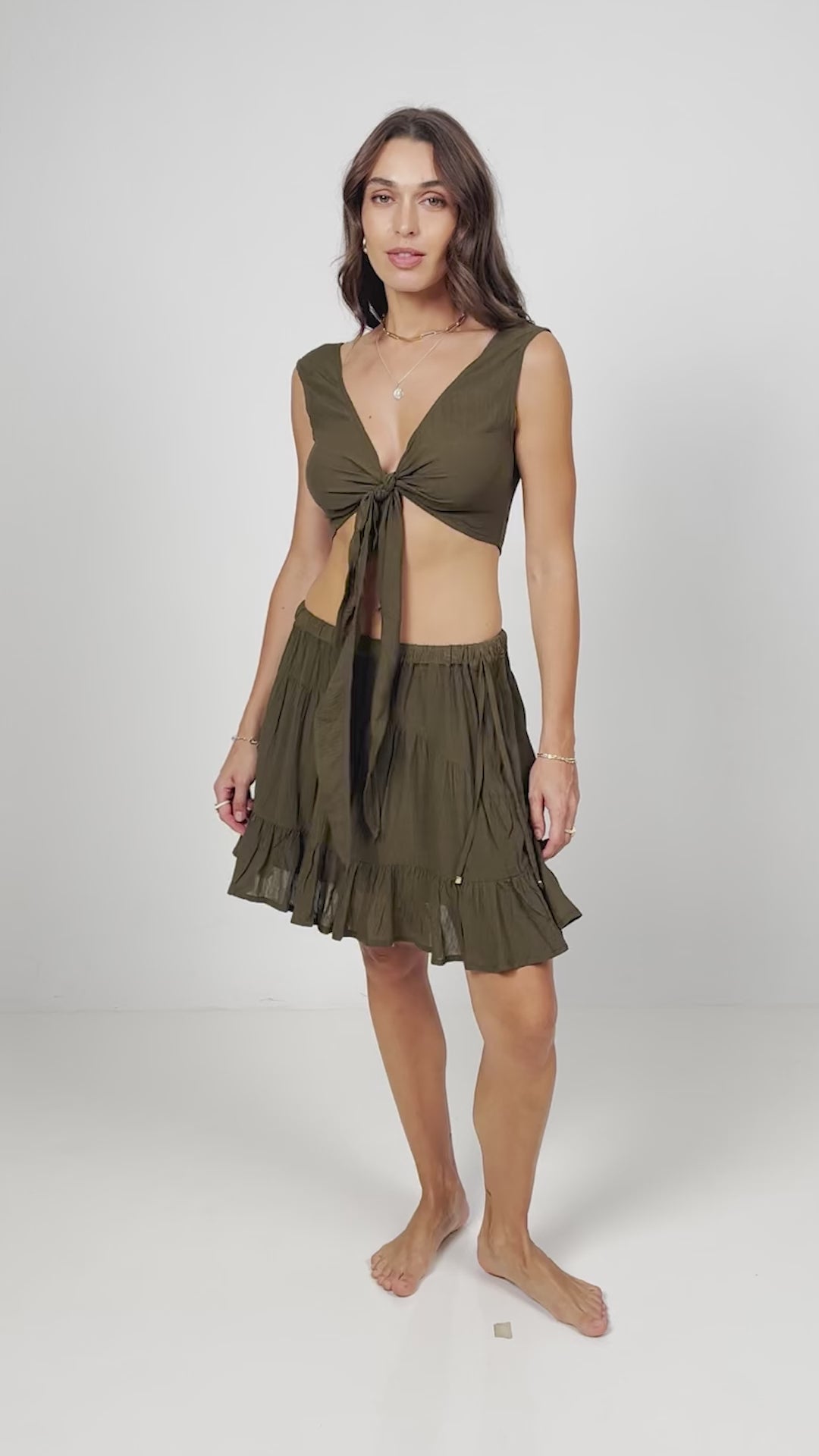 Alliie Mini Skirt - Brown