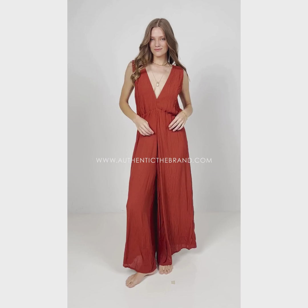 Maria Jumpsuit - Rusty Red