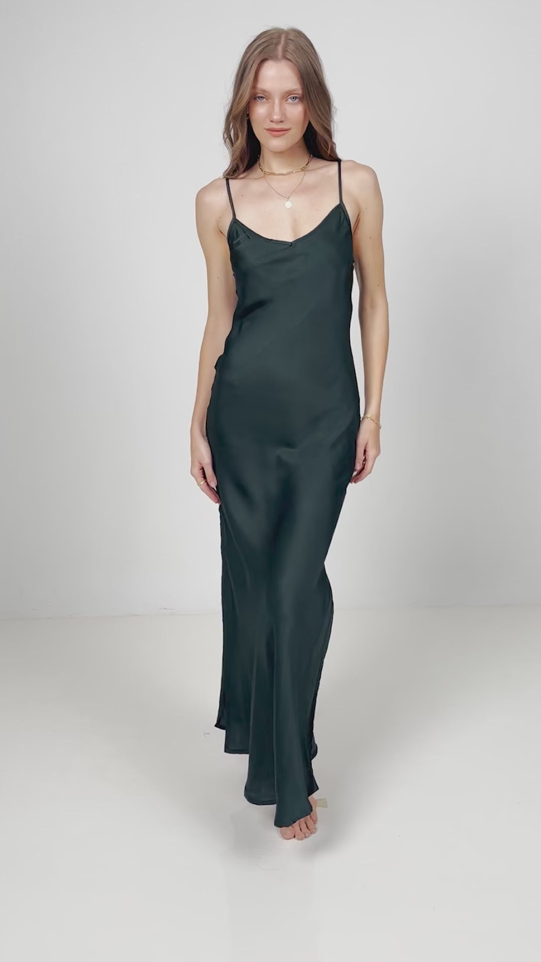 Evelina Maxi Dress - Green Bottle